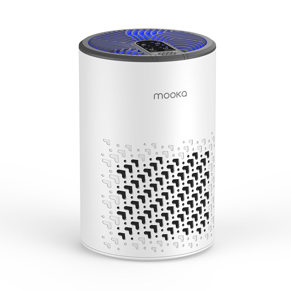 Mooka Air Purifier with Fragrance Diffuser 3-Stage HEPA Filter H11 176 Sf Coverage @ACH1 KJ067L White