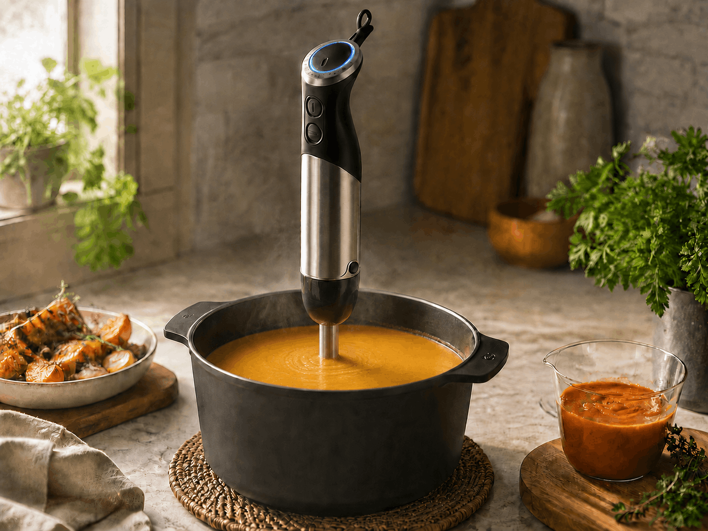The Immersion Blender Technique Behind Smoother Soups & Sauces